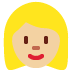 👱🏼‍♀️ woman: medium-light skin tone, blond hair display on Twitter